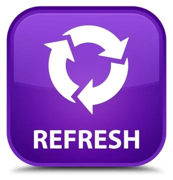 Refresh special purple square button Illustrazione stock