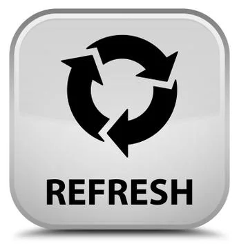 Refresh special white square button Stock Illustration