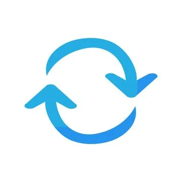 Refresh sync reload update cycle arrows flat vector icon 스톡 일러스트