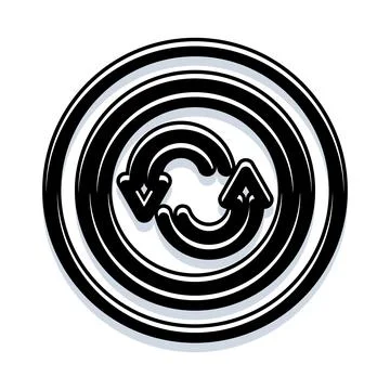 Refresh synchronization arrows rotating loop reload icon Illustrazione stock