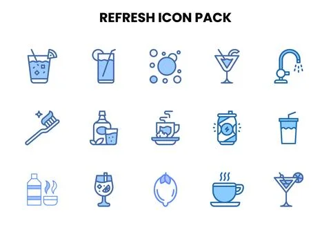 Refresh Two Colour Graphics Icons Pack Illustrazione stock