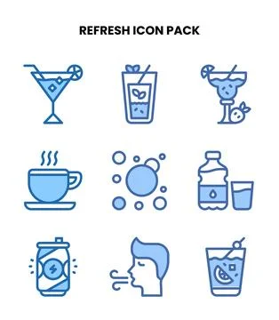 Refresh Two Colour Icons Pack Stock Illustration
