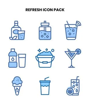 Refresh Two Colour Scalable Icons Pack Stock Illustration