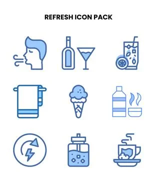 Refresh Two Colour Set Icons Pack Illustrazione stock