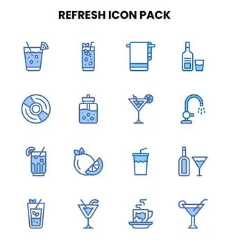 Refresh Two Colour SVG Icons Pack Stock Illustration