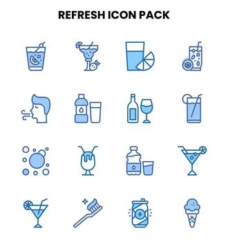 Refresh Two Colour UI Icons Pack Stock Illustration