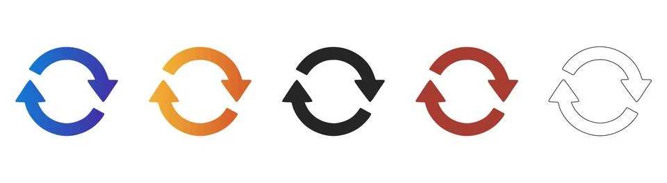 Refresh update arrow icon for retail inventory tracking Stock Illustration