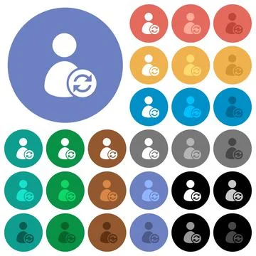 Refresh user account round flat multi colored icons Illustrazione stock