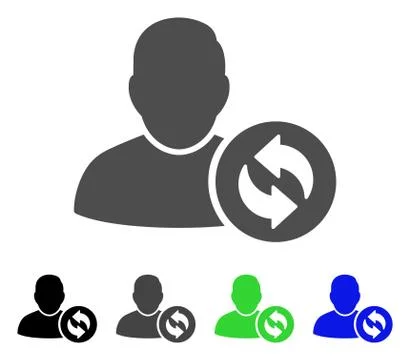 Refresh User Flat Icon Illustrazione stock