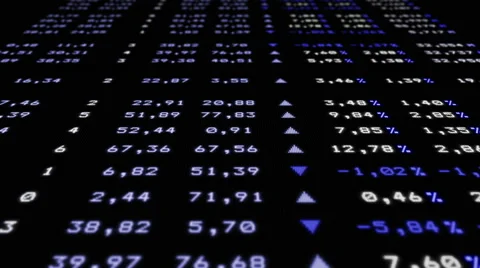 Refreshable stock market board, angle view Stock Footage 56286686