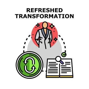 Refreshed transformation process developing new individual skills Stock Illustration