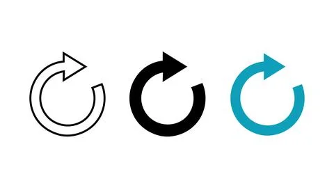 Refreshes reload restart circular arrow icons set イラスト素材