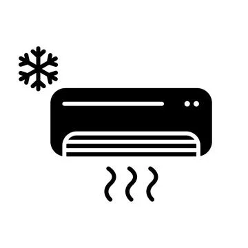 Refreshing air conditioner icon in flat style. Stock Illustration