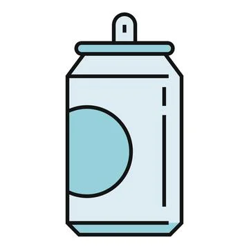 Refreshing aluminum drink can flat vector icon Stock Illustration