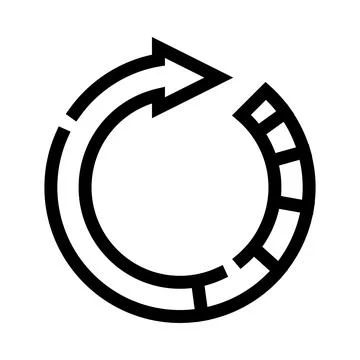 Refreshing arrow circular progress loading bar icon Illustrazione stock