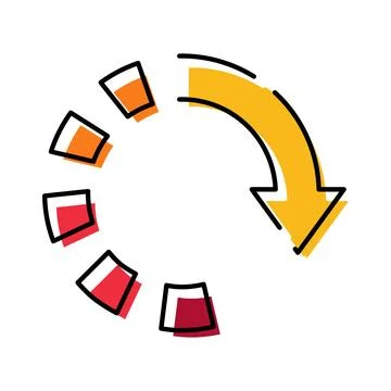 Refreshing arrow forming a cyclical loading or restart process 스톡 일러스트