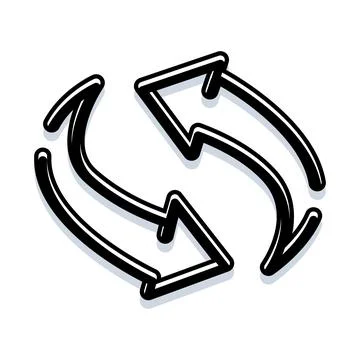 Refreshing arrows completing a cycle, reload icon concept 스톡 일러스트