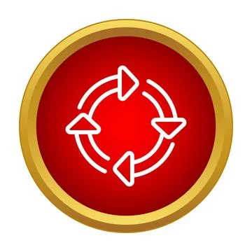 Refreshing arrows in a red gold button Stock Illustration