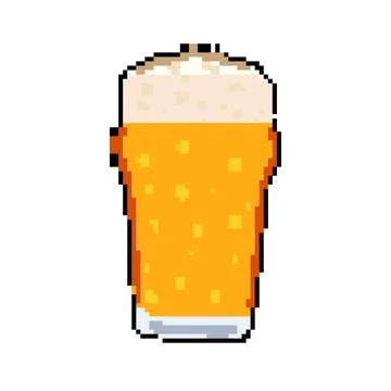 Refreshing beer cup pixel art vector illustration Stockillustratie