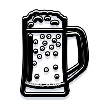 Refreshing beer mug illustration with foam and bubbles Stock Illustration
