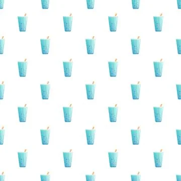 Refreshing blue beverage glasses repeating pattern Stock Illustration