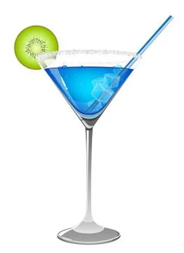 Refreshing blue cocktail Stock Illustration