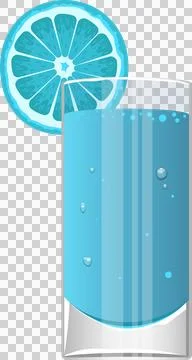 Refreshing blue drink with a citrus slice, perfect for a summer treat or a .. Stock Illustration