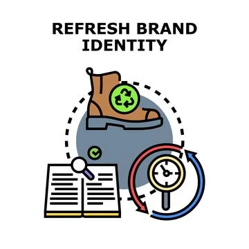 Refreshing brand identity concept developing new business strategy Stock Illustration