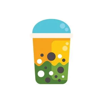 Refreshing bubble tea showing boba pearls and layers of flavor Stock Illustration