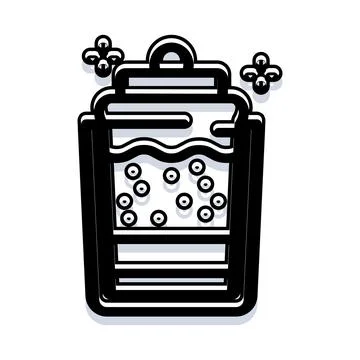 Refreshing bubbly drink icon doodle style illustration Stock Illustration