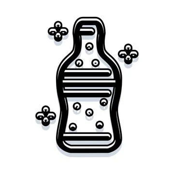 Refreshing bubbly soda bottle icon design element Stock Illustration