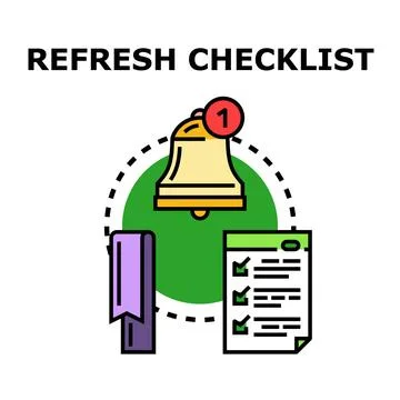 Refreshing checklist notification for task management process Stock Illustration