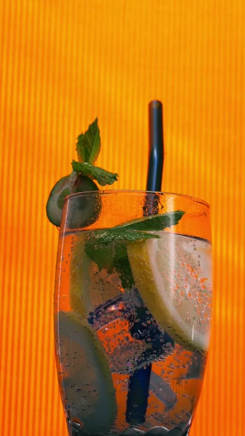 Refreshing Citrus Drink Close-Up Video stock 337771977