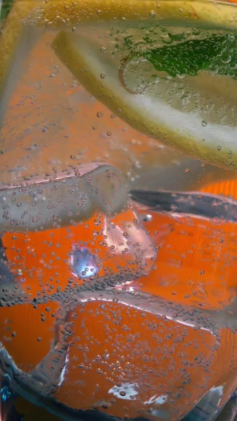 Refreshing Citrus Drink Close-Up Video stock 337771989