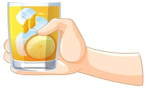 Refreshing Citrus Drink in Hand Stock Illustration
