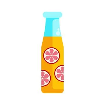 Refreshing citrus flavored juice bottle illustration Stock Illustration