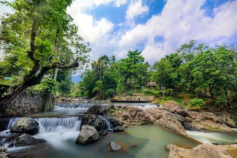 Refreshing Clean Waters of a Mountain River in Unspoiled Nature. Discover t.. Stock Photos