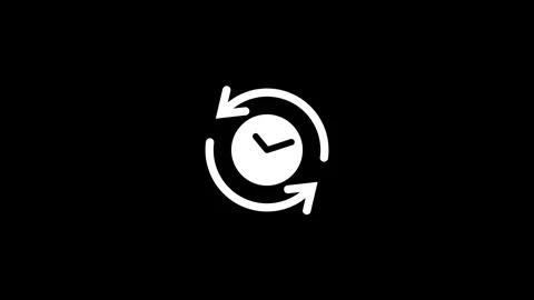 Refreshing Clock Icon With Circular Arrow Motion Stock Footage 331897968