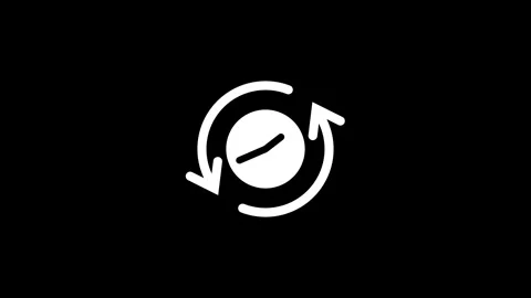 Refreshing Clock Icon With Circular Arrow Motion Stock Footage 331897969