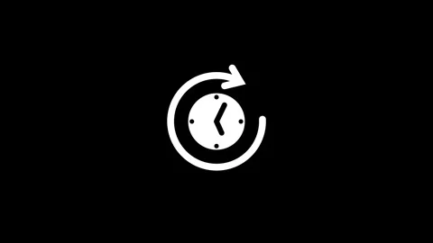 Refreshing Clock Icon With Circular Arrow Motion Stock Footage 331897980