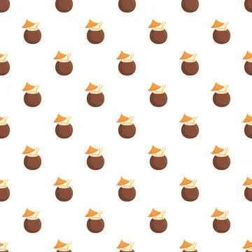 Refreshing coconut drink tropical summer seamless pattern Ilustración de archivo