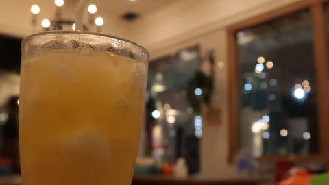 Refreshing coconut ice is served on the dining table Video stock 119798709