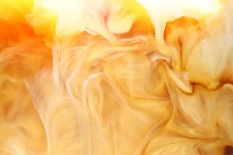 Refreshing coffee with milk as background, closeup Foto stock