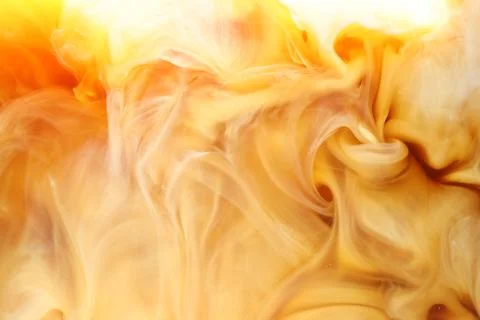 Refreshing coffee with milk as background, closeup Stock Photos