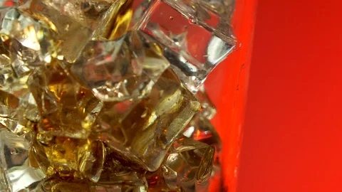 Refreshing Cola Soda Pouring on Red 库存影片 107992011