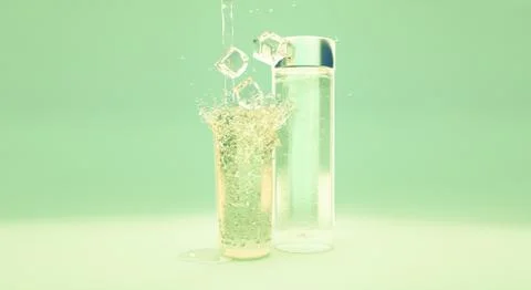 Refreshing cold drink. 3d illustration, 3d rendering. Stock Illustration