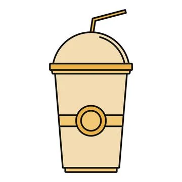 Refreshing cold drink in a disposable takeaway cup Stock Illustration