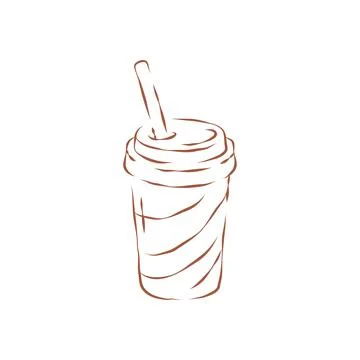 A Refreshing Cold Soda Drink In A Takeaway Cup With A Straw Vector Illustrati Stock Illustration