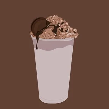 Refreshing Cream Drink with Fresh Biscuits Stock Illustration