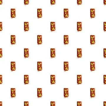 Refreshing cuba libre cocktail pattern with lime and ice Stock Illustration